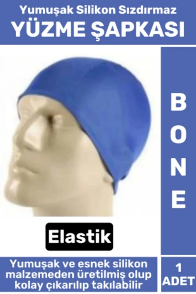 Premium Su Geçirmez Elastik Yumuşak Yüzücü Havuz Deniz Yüzme Şapkası Silikon Bone 1 Adet ürün görseli 1