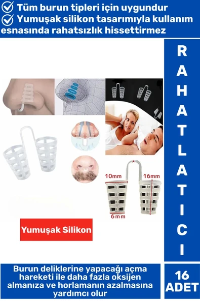 Özel Üretim Horlama Azaltıcı Rahat Nefes Alıp Verme Uyku Horlama Önleyici Burun Delik Aparatı 16 'lı ürün görseli 1