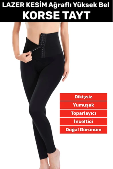 Özel Üretim Doğal Görünüm Vücut Toparlayıcı Sıkılaştırıcı LAZER KESİM Yüksek Bel Ağraflı Korse ürün görseli 1