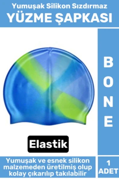 Seri Su Geçirmez Elastik Yumuşak Yüzücü Havuz Deniz Yüzme Şapkası Silikon Bone 1 Adet ürün görseli 1
