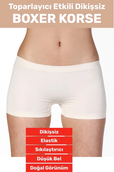 Özel Üretim İz Göstermez Düşük Bel Sıkılaştırıcı İnceltici Vücut Toparlayıcı Dikişsiz Boxer Korse ürün görseli 1