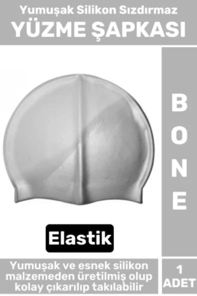 Premium Seri Su Geçirmez Elastik Yumuşak Yüzücü Havuz Deniz Yüzme Şapkası Silikon Bone 1 Adet ürün görseli 1