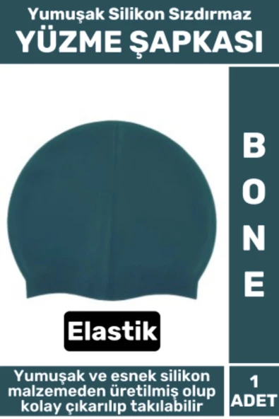 Premium Su Geçirmez Elastik Yumuşak Yüzücü Havuz Deniz Yüzme Şapkası Silikon Bone 1 Adet ürün görseli 1