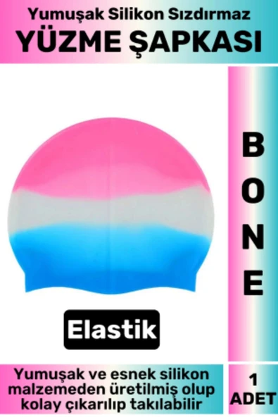 Su Geçirmez Elastik Yumuşak Yüzücü Havuz Deniz Yüzme Şapkası Silikon Bone 1 Adet ürün görseli 1