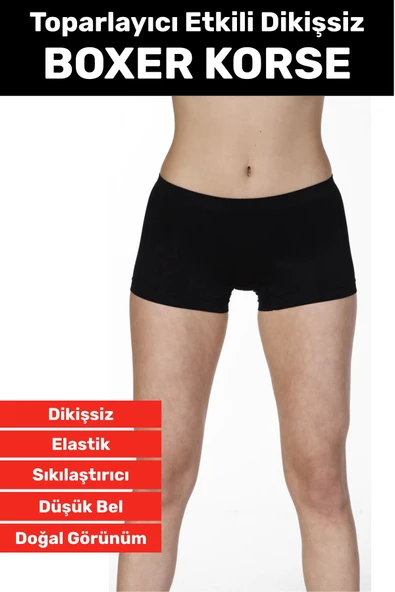 Özel Üretim İz Göstermez Düşük Bel Sıkılaştırıcı İnceltici Vücut Toparlayıcı Dikişsiz Boxer Korse ürün görseli 1