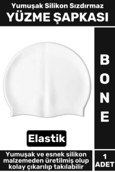 Premium Su Geçirmez Elastik Yumuşak Yüzücü Havuz Deniz Yüzme Şapkası Silikon Bone 1 Adet ürün görseli 1