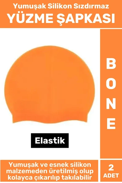 Özel Üretim Su Geçirmez Elastik Yüzücü Havuz Deniz Yüzme Şapkası Yumuşak Silikon Bone 2 Adet ürün görseli 1