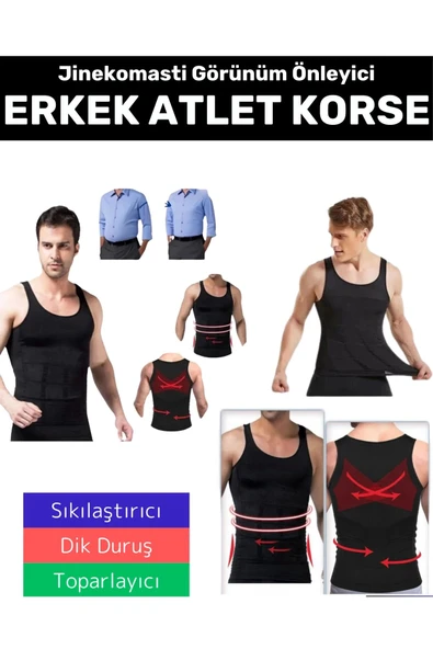 Özel Üretim Jinekomasti Dik Duruş Toparlayıcı Göbek Sıkılaştırıcı Elastik Erkek Atlet Korse ürün görseli 1