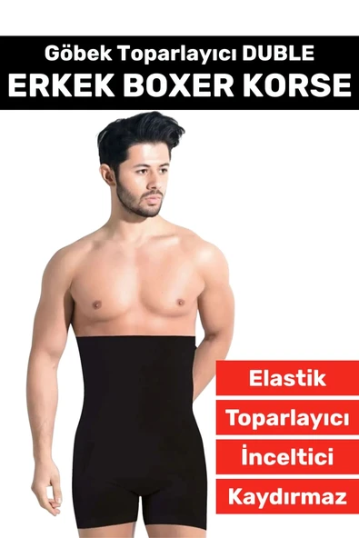 Özel Üretim Göbek Kalça Toparlayıcı Sıkılaştırıcı Bel Düzleştirici İnceltici Erkek Duble Boxer Korse ürün görseli 1