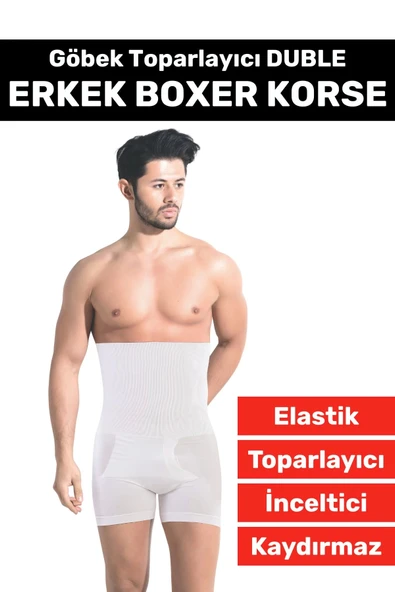 Özel Üretim Göbek Kalça Toparlayıcı Sıkılaştırıcı Bel Düzleştirici İnceltici Erkek Duble Boxer Korse ürün görseli 1