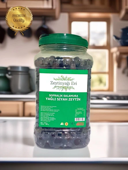 Sele Sofralık Siyah Zeytin 900 Gram Doğal Fermente Brüt 3400 gram ürün görseli 1
