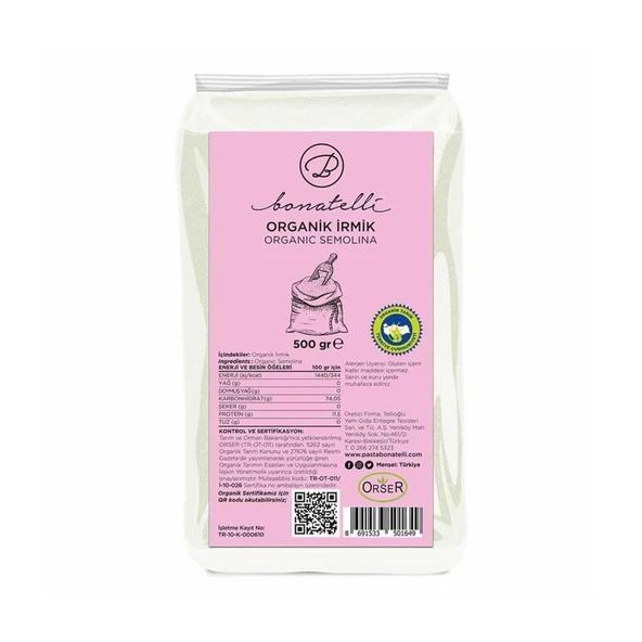 Bonatelli Organik İrmik 500 g e GP05476 ürün görseli 1