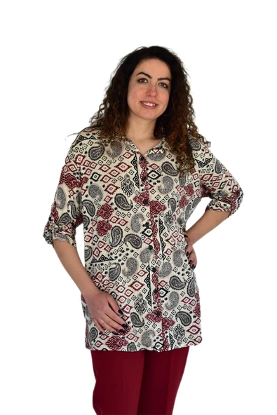 Kadın Büyük Beden Viskon Bluz BGL-ST04253 ürün görseli 1