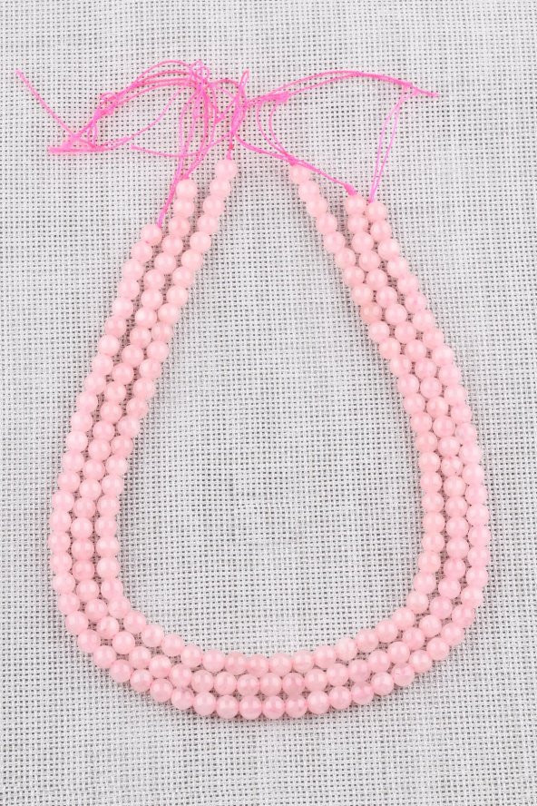 Madagaskar Pembe Kuvars Doğal Taş Dizi 6 mm Küre Kesim ürün görseli 1