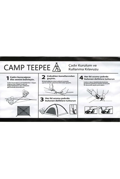 Artemis - CAMP TEEPEE 2 Kişilik Manuel Kurulum Çadır - Resim 2