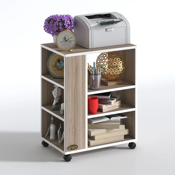 Kenzlife ofis yazıcı masası berubetto076 crd 076*060*40 tekerlekli sekreter ürün görseli 1