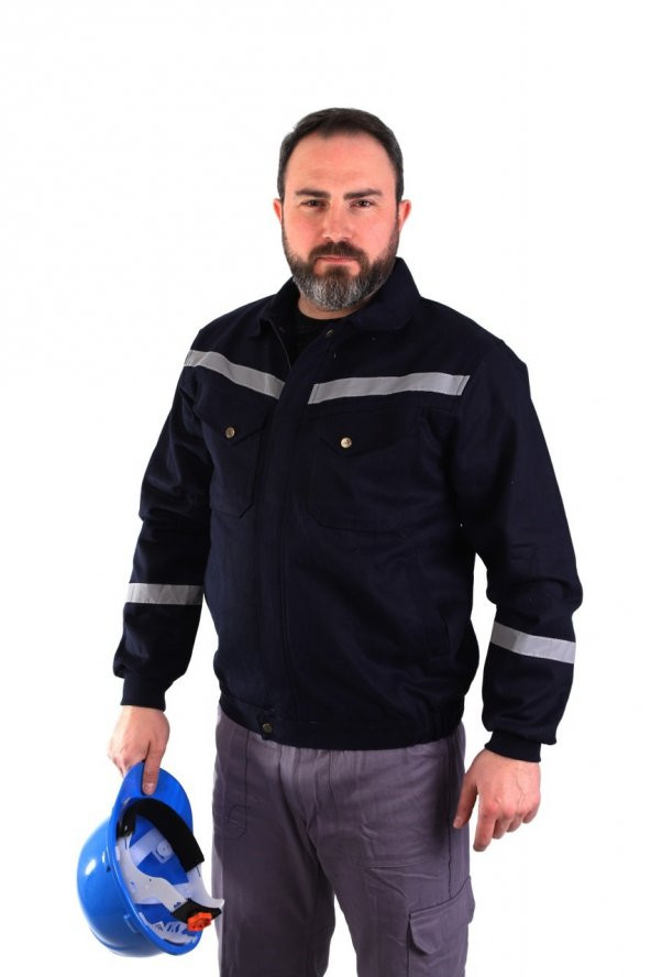 ESER - 7-7 Gabardin Astarsız İnce Mont Reflektörlü - Lacivert ürün görseli 1