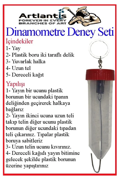 Dinamometre Deney Yapım Seti 1 Adet Deney Proje Tasarım Şırıngalı Basit Dinomometre Modeli Deney Malzemesi Okul Sınıf ürün görseli 1