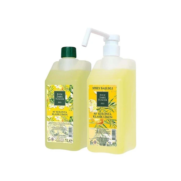 Eyüp Sabri Tuncer Klasik Limon Kolonyası Sprey ve Yedek Şişe 1 Litre ürün görseli 1