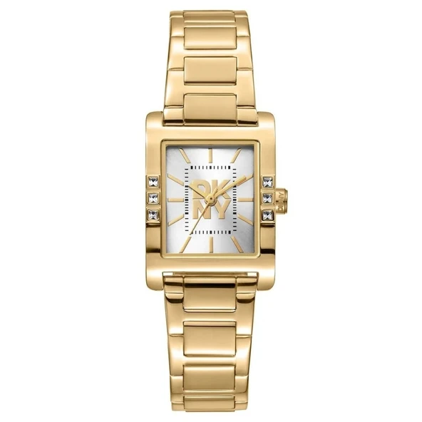 DKNY DK1L008M0065 ALTIN KAPLAMA DİKDÖRTGEN TAŞLI KADIN KOL SAATİ ürün görseli 1