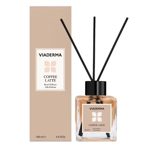 Viaderma Kare Şişe Kahve Esansı Bambu Çubuklu Oda Kokusu 100 ml ürün görseli 1