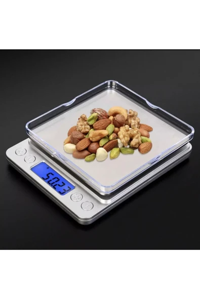 FARISSU Hassas Terazi – 500g / 0.01g Hassasiyet – Mavi LCD Ekran ürün görseli 1