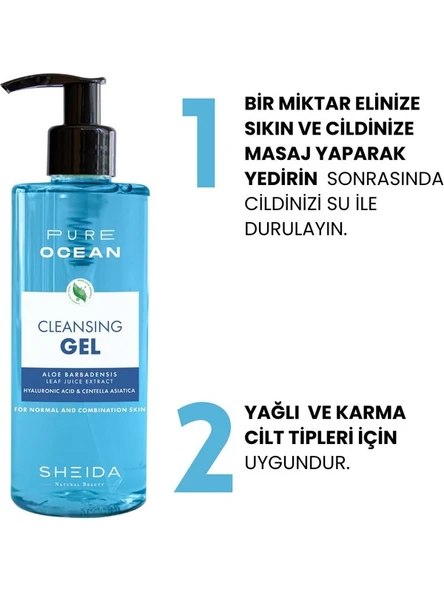 Sheida Pure Ocean Temizleme Jeli 250ML Normal ve Karma Cilt Için ürün görseli 1