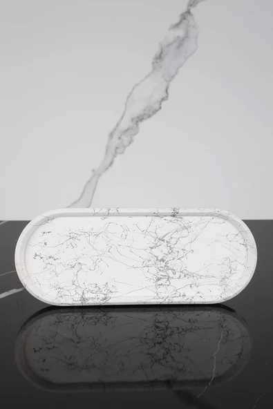 Betonmall Dekoratif Oval Sunum Tepsisi Tabağı Sunumluk 9x23 Cm ürün görseli 1