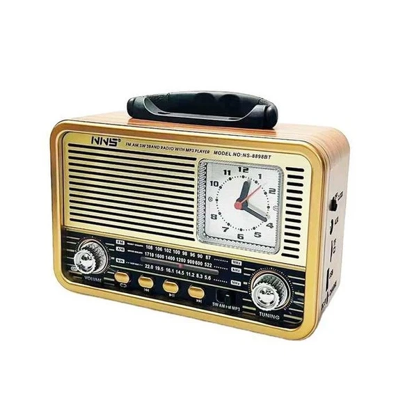 Concord NS-8898BT Analog Saatli Nostaljik Radyo Bluetooh Hoparlör ürün görseli 1