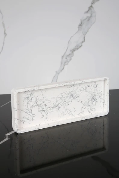 Betonmall Dekoratif Sunum Tepsisi Tabağı Beton Sunumluk 10x25 Cm Beton Gri ürün görseli 1