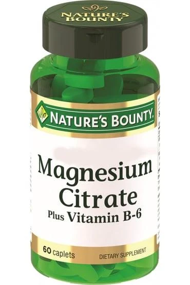 Natures Bounty Magnesium Citrate Plus Vitamin B6 60 Caplets ürün görseli 1