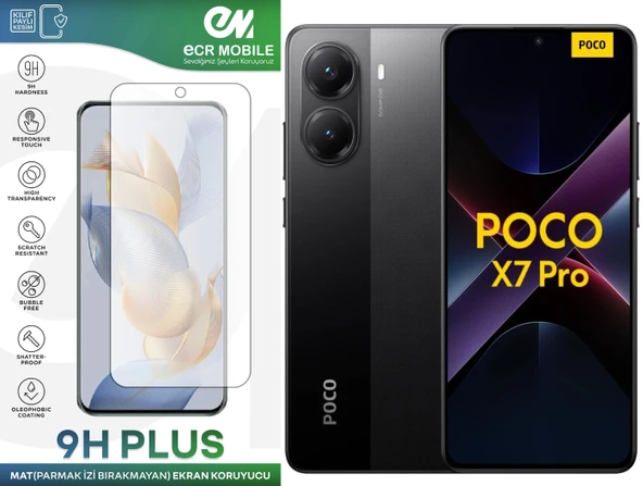 Poco X7 Pro Ekran Koruyucu MAT Parmak İzi Bırakmayan Uyumlu 9H Esnek Nano Kırılmayan ürün görseli 1