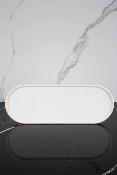 Betonmall Mermer Desenli Beton Sunum Tepsisi Sunum Tabağı Sunumluk 35 cm ürün görseli 1