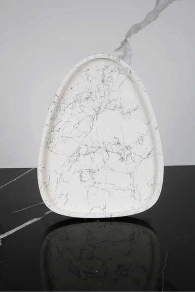 Betonmall El Yapımı Çok Amaçlı Beton Sunum Servis Tepsisi 26 Cm Dekoratif Sunumluk Orgaziner Takılık ürün görseli 1