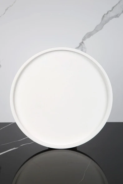 Betonmall Mermer Desenli Sunum Tepsisi Yuvarlak Sunum Tabağı Sunumluk 28 Cm ürün görseli 1
