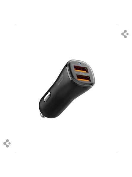 Spigen 30W USB-A 2 Port Araç içi Hızlı Şarj Aleti 18W + 12W Akım Korumalı Güç Adaptörü iPhone & Android & iPad Type-C PD EV302 - ACP08700 ürün görseli 1