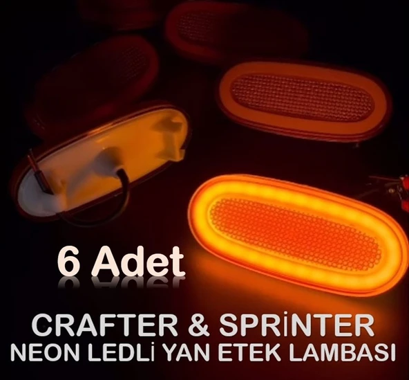 6 Adet Sprinter Crafter Uyumlu Neon Ledli Yan Etek Lambası ürün görseli 1