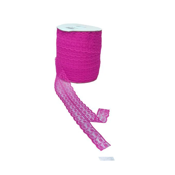 Kurdela Dantelli Çift 2 Katlı 5 Cm (10 Metre)  Fuşya ürün görseli 1