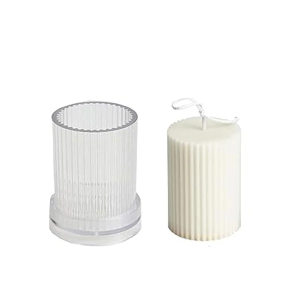 Poli Karbon Mum Kalıbı Dik Çizgili 11.5X8.7 CM ürün görseli 1