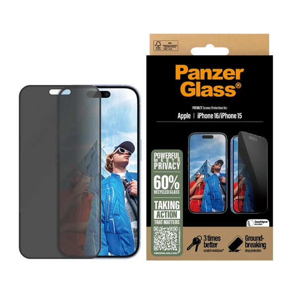 PanzerGlass iPhone 15 UWF Hayalet Cam Ekran Koruyucu ürün görseli 1