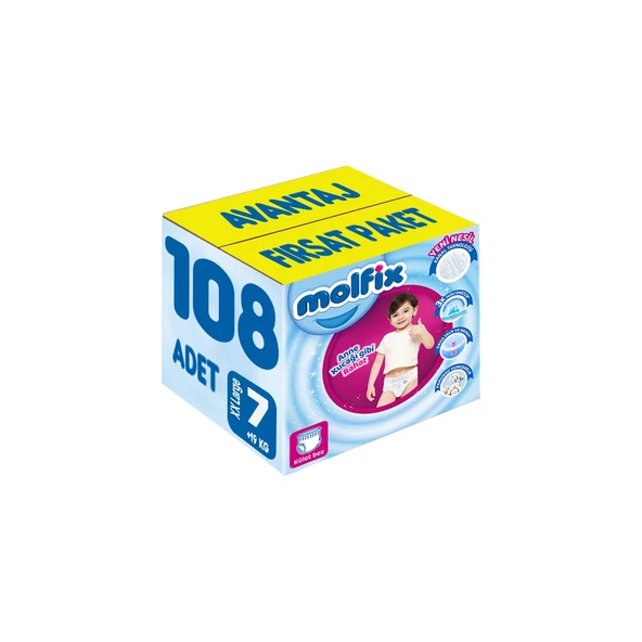 Molfix Külot Bebek Bezi Beden:7 (19+kg) xx Large 108 Adet Avantaj Fırsat Pk ürün görseli 1