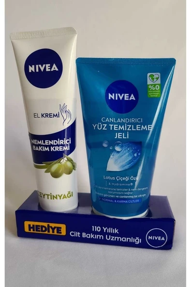Nivea Canlandırıcıyüz Temizleme Jeli 150 Ml + Nemlendirici El Bakım Kremi 100 Ml ürün görseli 1