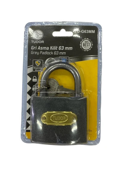 Ennalbur Tudor 63 mm Kısa Gri Asma Kilit ürün görseli 1