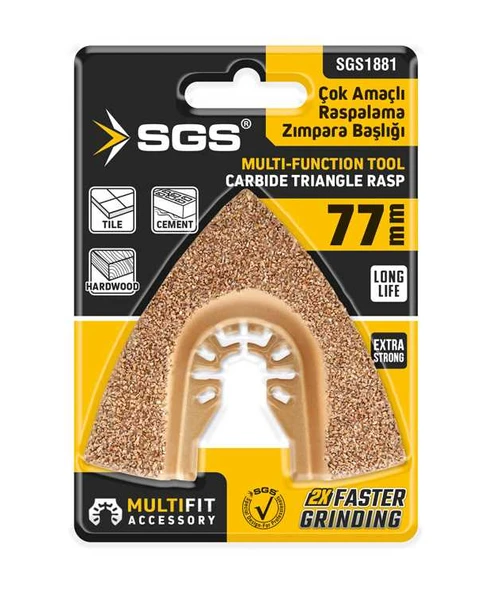 SGS1881 - Multi Tools Çok Amaçlı Raspalama Zımparalama Aparatı Karbür Uç 77mm ürün görseli 1
