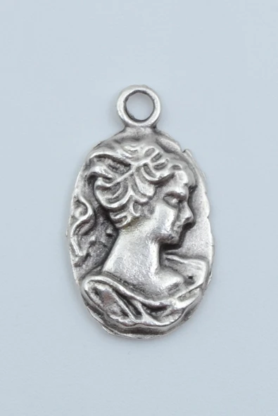 Vintage Cameo Gümüş Kaplama Kolye Ucu ürün görseli 1