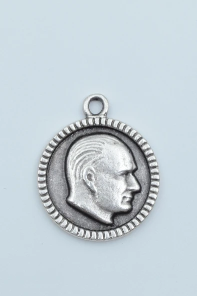 Atatürk Madalyon Gümüş Kaplama Kolye Ucu ürün görseli 1