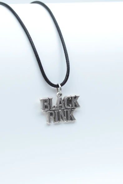 Black Pink Gümüş Kaplama Deri İp Kolye ürün görseli 1