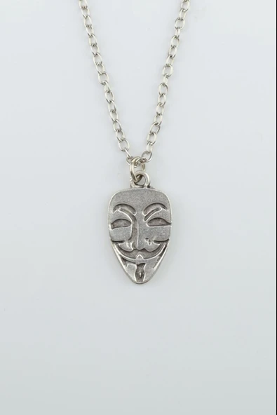 V For Vendetta Gümüş Kaplama Düz Zincir Kolye ürün görseli 1