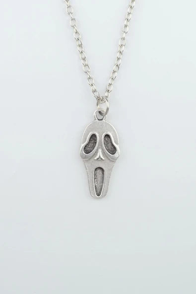 Scream - Çığlık Gümüş Kaplama Düz Zincir Kolye ürün görseli 1