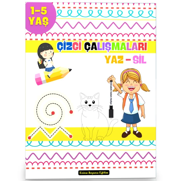 1-5 Yaş Çizgi Çalışmaları YAZ-SİL Kitabı ürün görseli 1